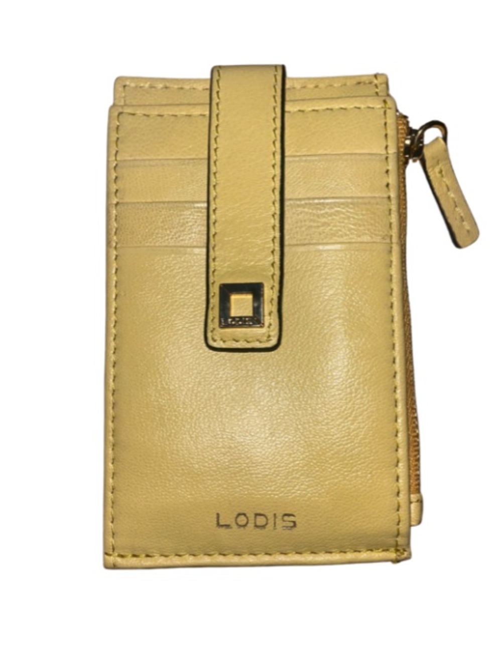 NWOT Lodis Julia Short
Stacker Yellow Leather Card Case RFID Wallet